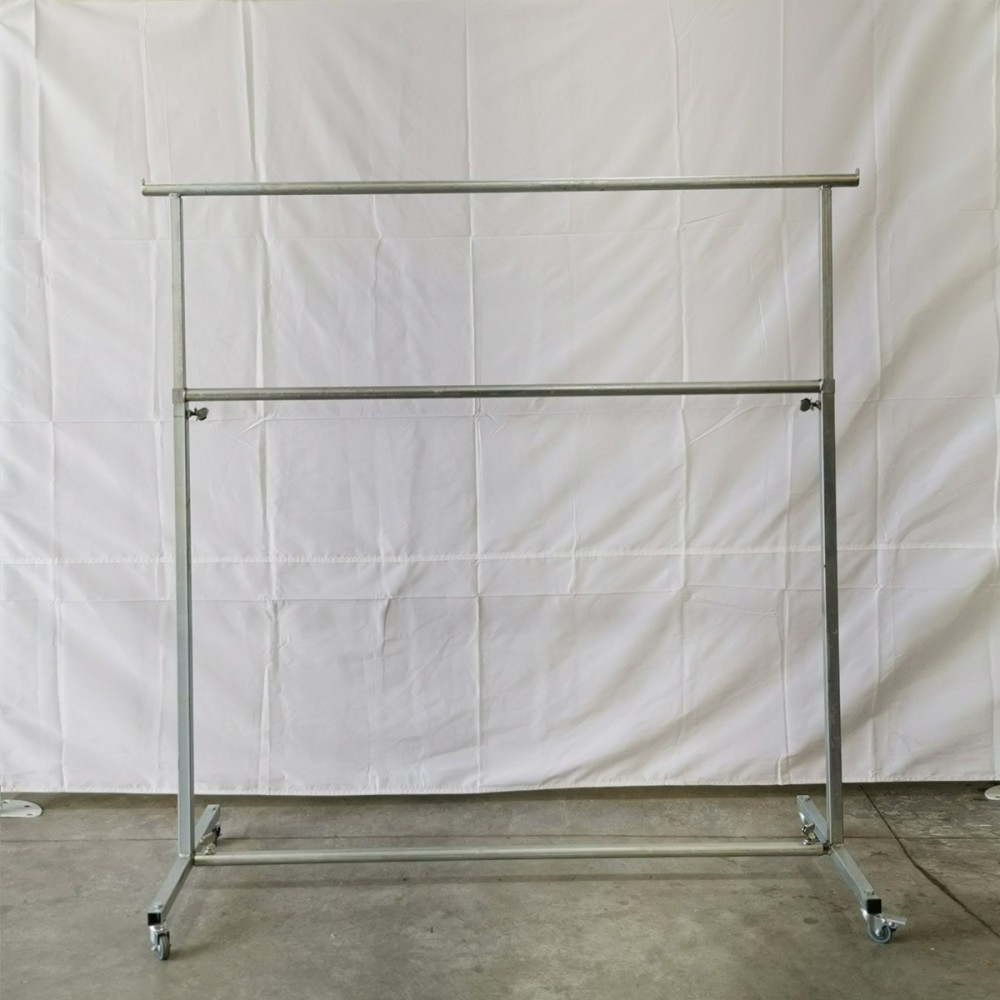 Porte habit en H deux étages avec roulettes - Penderie | Matériel Forain
