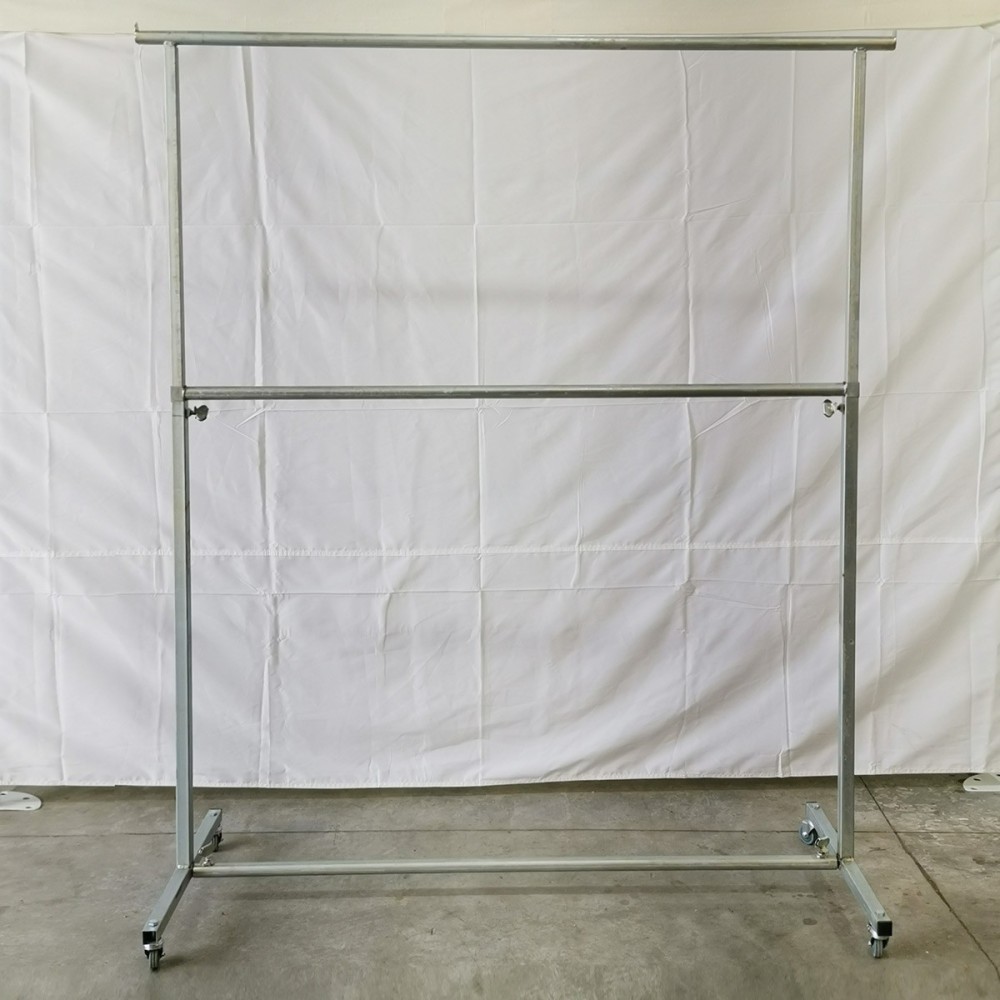 Porte habit en H deux étages avec roulettes - Penderie | Matériel Forain