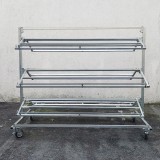 Porte cagettes 3 étages à roulettes double - Etalage | Matériel Forain