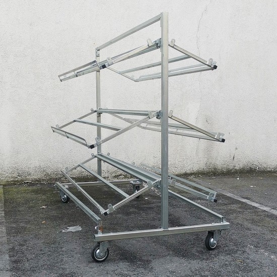 Porte cagettes 3 étages à roulettes double - Etalage | Matériel Forain