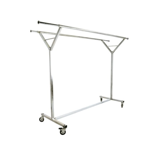 Porte habit long 150 en V roulettes renforcées - Penderie | Matériel Forain